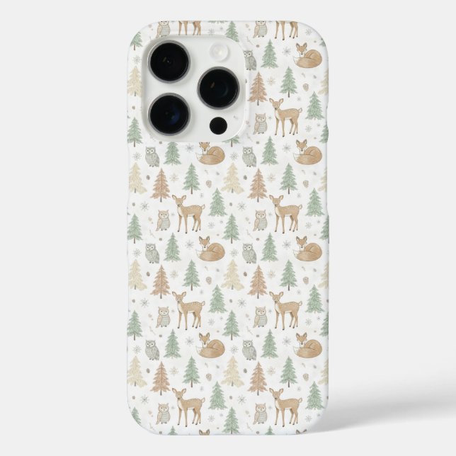 Winter Forest Animals Seamless Pattern Case-Mate iPhone Case (Back)
