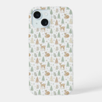 Winter Forest Animals Seamless Pattern