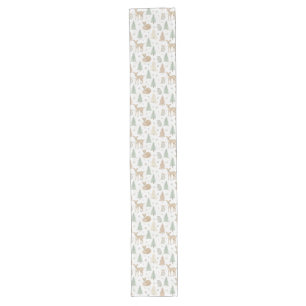 Winter Forest Animals Seamless Pattern Long Table Runner