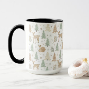 Winter Forest Animals Seamless Pattern Mug