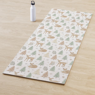 Winter Forest Animals Seamless Pattern Yoga Mat