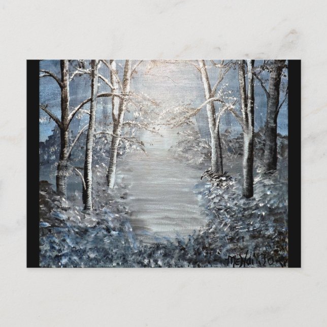 Winter Forest at Dusk Postcard (Front)