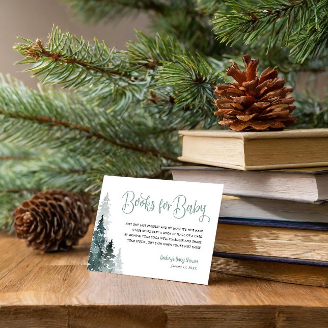 Winter Forest Baby Shower Book Request Card (Creator Uploaded)