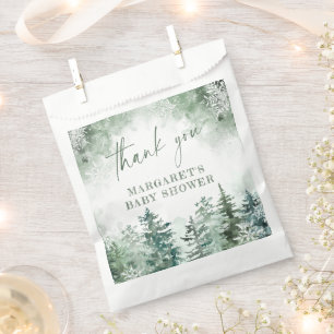 Winter forest baby shower favour bag