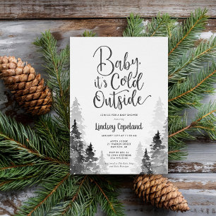 Winter Forest Baby Shower Invitation