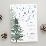 Winter Forest Blue It's Cold Outside Baby Shower Invitation<br><div class="desc">A baby boy is on the way and it's cold outside! Throw a wonderful winter theme baby shower with this custom invitation. Design features a modern calligraphy script font,  blue snowflakes and watercolor forest trees. Easily personalize this invite using the online template tools. NOT BLUE FOIL</div>