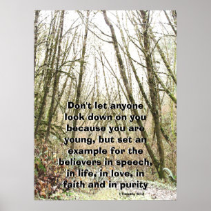 Winter Forest Called by God Scripture Print