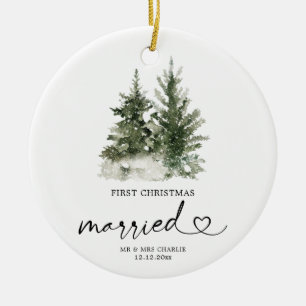 Winter Forest Christmas Married Ornament Gift