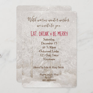 Winter Forest Christmas Party Invitation