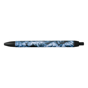 Winter Forest Christmas Tree Black Ink Pen