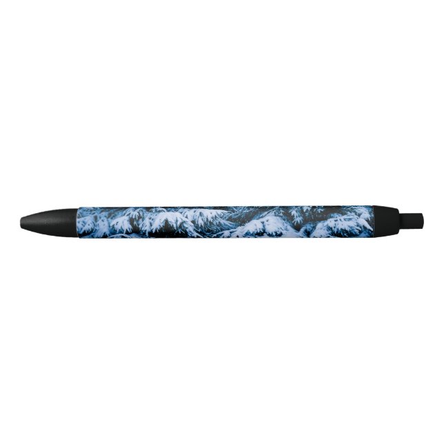 Winter Forest Christmas Tree Black Ink Pen (Front)