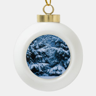 Winter Forest Christmas Tree Ceramic Ball Christmas Ornament
