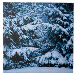 Winter Forest Christmas Tree Tile