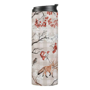 Winter forest creatures  thermal tumbler