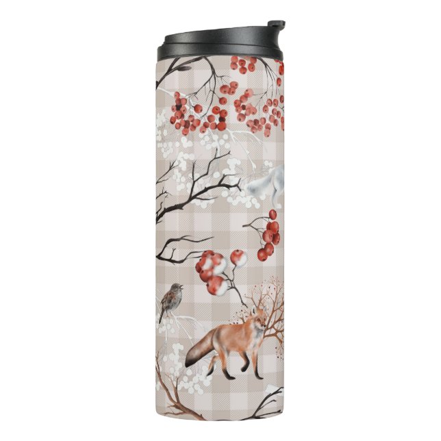 Winter forest creatures  thermal tumbler (Rotated Left)