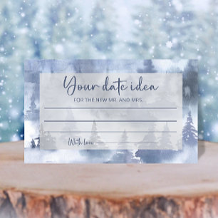 Winter Forest Date night ideas. Date jar Enclosure Card