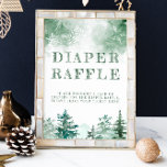 Winter forest diaper raffle baby shower poster<br><div class="desc">Winter forest diaper raffle baby shower Poster. Matching items available.</div>