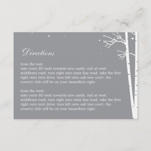 Winter Forest Directions Card (Front)