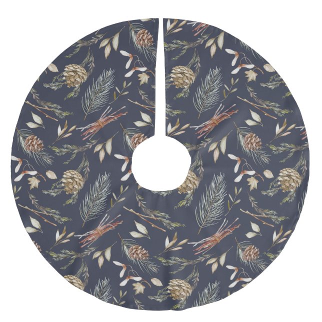 Winter Forest: Elegant Tree Skirt" Brushed Polyester Tree Skirt (Front)