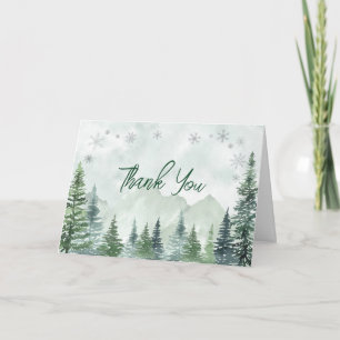 Winter Forest Gender Neutral Baby Shower Thank You Card