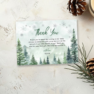 Winter Forest Gender Neutral Baby Shower Thank You Card