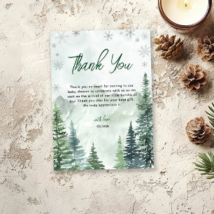 Winter Forest Gender Neutral Baby Shower Thank You Card