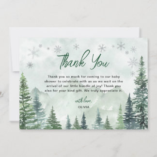 Winter Forest Gender Neutral Baby Shower Thank You Card