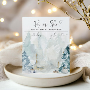 Winter forest Gender reveal Boy or Girl chart