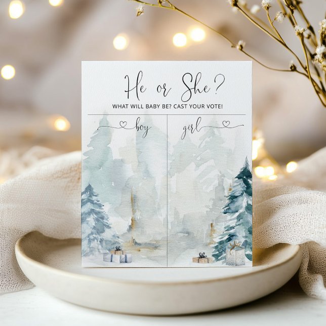 Winter forest Gender reveal Boy or Girl chart (Creator Uploaded)