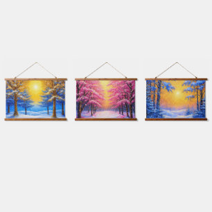 Winter forest hanging tapestry