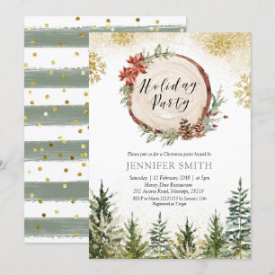 Winter Forest Holiday Christmas Party Invitation