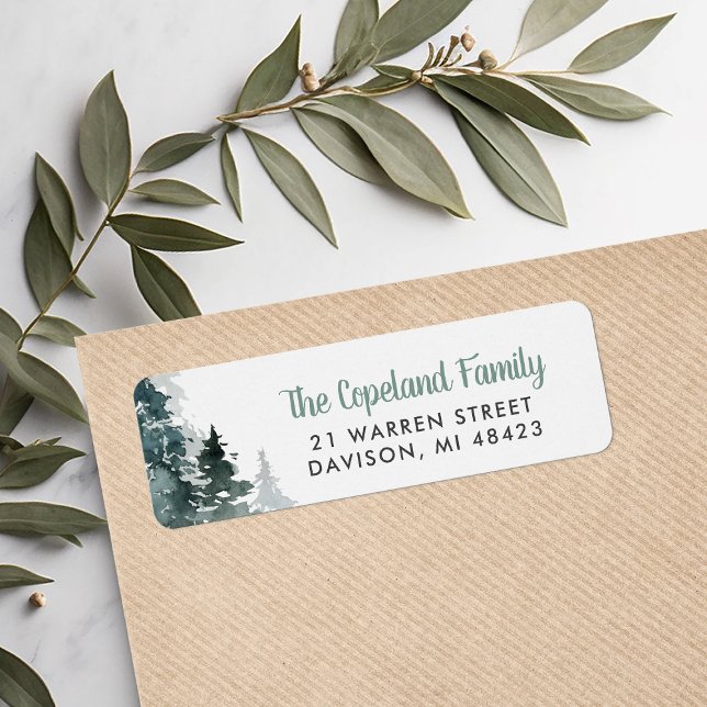 Winter Forest Holiday Return Address Labels (Creator Uploaded)