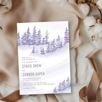 Winter Forest in Snow Lavender Gray Wedding