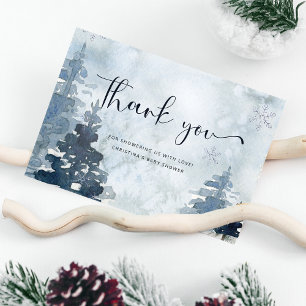 Winter forest It's Cold Outside baby shower  Thank You Card