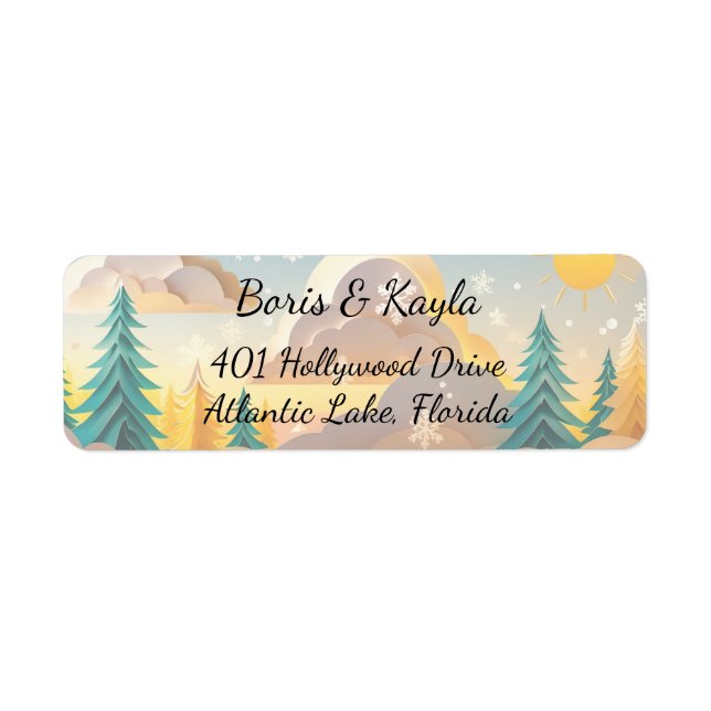 Winter Forest Label Return Address Label (Front)