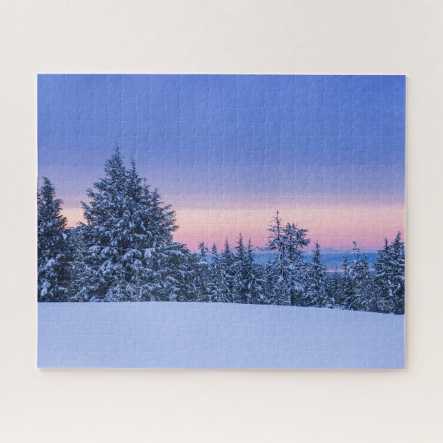 Winter Forest Landscape at Sunset   Jigsaw Puzzle (Horizontal)