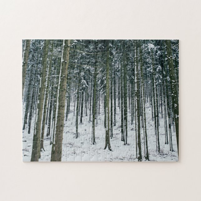 Winter Forest Landscape Snow Covered Trees Jigsaw Puzzle (Horizontal)