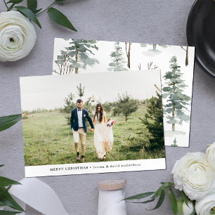 Winter Forest   Merry Christmas Photo Holiday Card