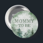 Winter forest mummy to be baby shower 7.5 cm round badge<br><div class="desc">Winter forest mummy to be baby shower button. Celebrate the glowing mummy-to-be with this charming button. Adorned with a winter forest motif, it adds a touch of whimsy to the baby shower. Let the magic of the winter season and the anticipation of welcoming your little one fill the air as...</div>