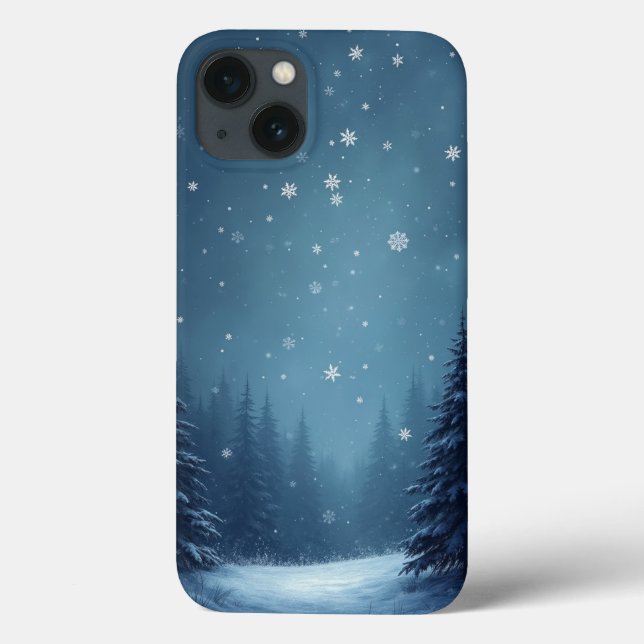 Winter Forest Night iPhone Case (Back)