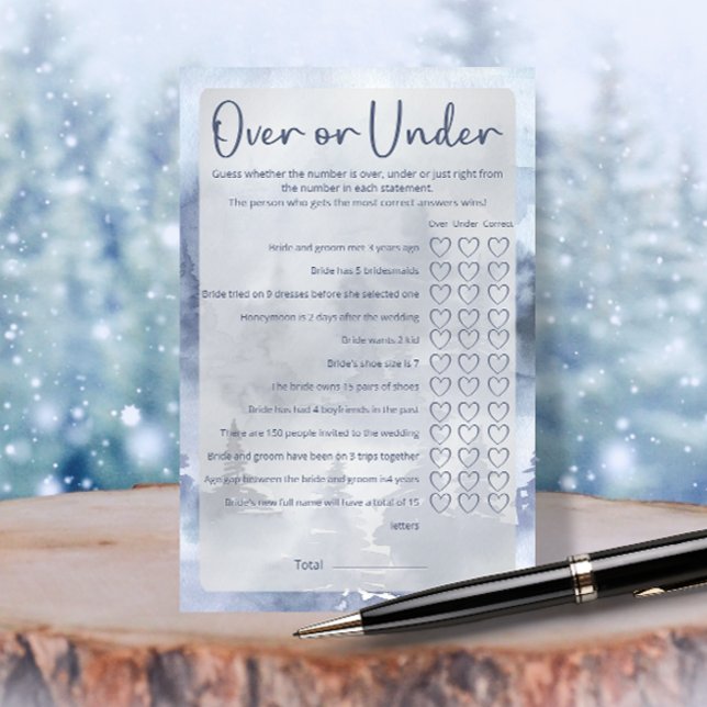 Winter Forest Over Under Bridal Shower Game (Creator Uploaded)