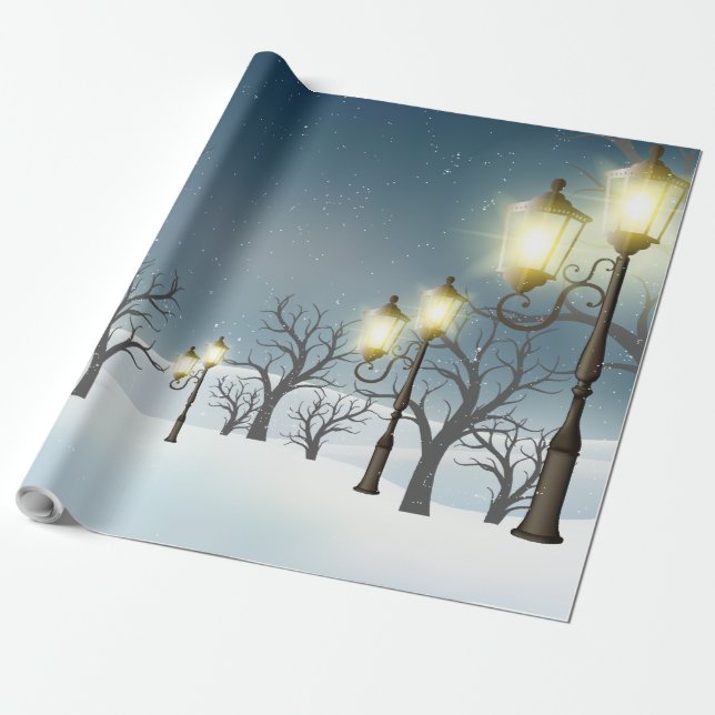 Winter forest pattern Wrapping Paper (Unrolled)