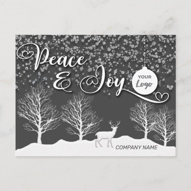Winter forest  Peace & joy corporate logo Holiday (Front)