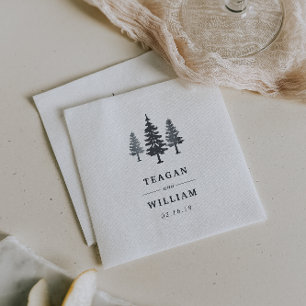 Winter Forest   Personalised Wedding Napkin