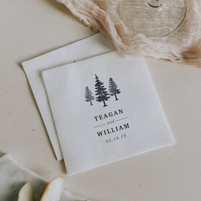 Winter Forest | Personalised Wedding Napkin (Creator Uploaded)