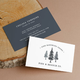 Winter Forest   Pine Tree Logo Business Card