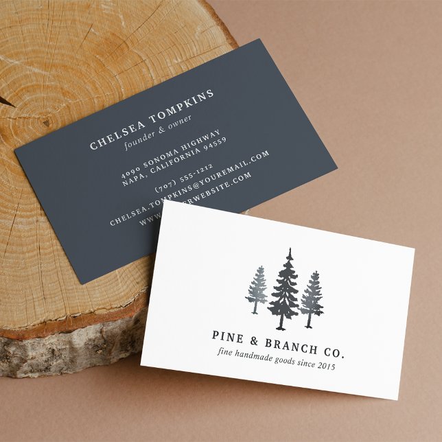Winter Forest | Pine Tree Logo Business Card (Creator Uploaded)