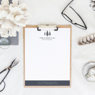 Winter Forest Pine Tree Logo Letterhead Template