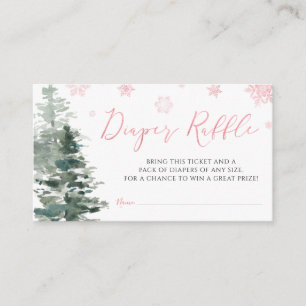 Winter Forest Pink It's Cold Outside Diaper Enclosure Card