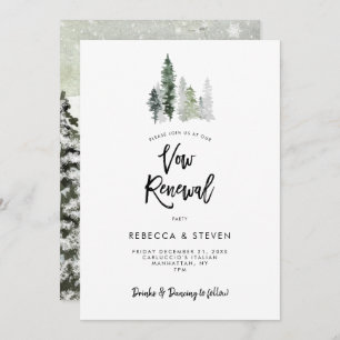winter forest rustic vow renewal invitation